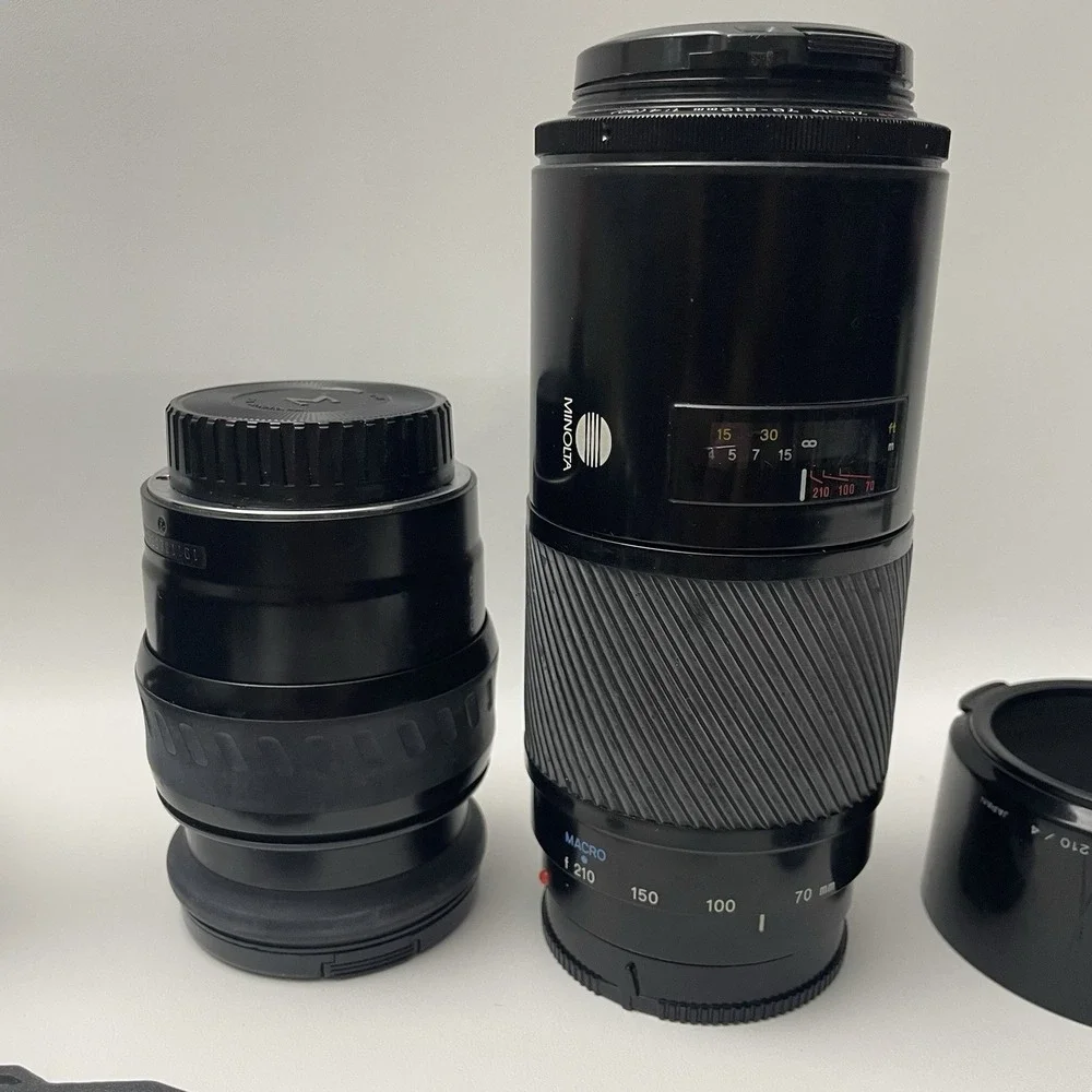 Minolta Maxxum 450si Camera Lot Bundle W/ 28-80mm, 28-105mm & 70-210mm AF Lenses
